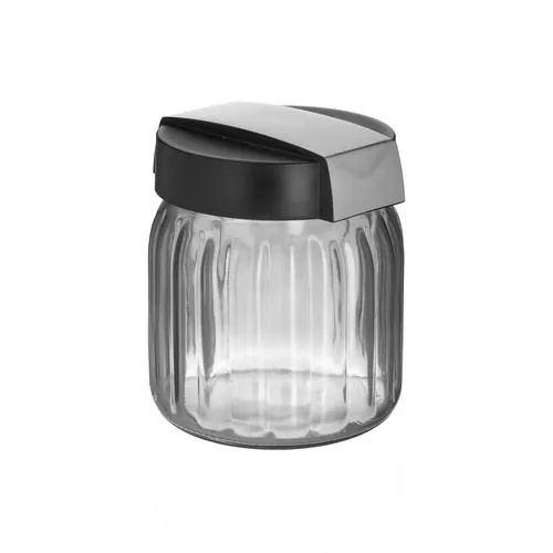 INART staklenka 1 l Ø12 × 14 cm, sivo-crna