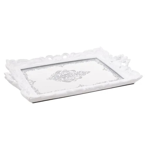 INART dekorativna tacna 40 × 26 × 3 cm, bijela