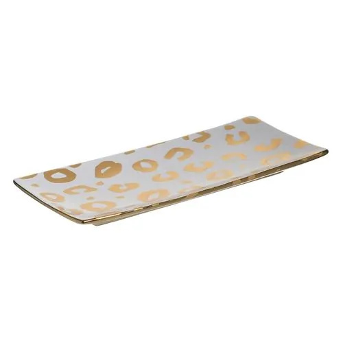 INART dekorativni oval 30 × 13 × 3 cm, bijelo-zlatni