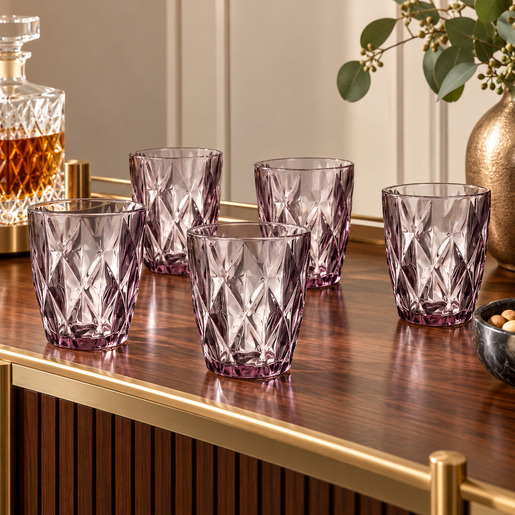 INART set čaša za viski 6/1 210 ml Ø8 × 10 cm, ljubičaste