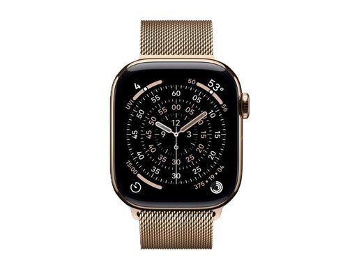 Apple Watch S11 Cellular 42mm Gold Titanium Case with Gold Milanese Loop