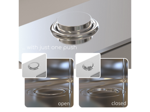 Alveus sudoper Glassix Up 20, crno staklo, 860 × 500 mm, inox i kaljeno staklo, 1123823