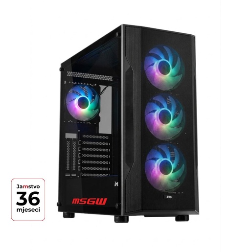 MSGW gaming računar Gamer R7 A107, AMD Ryzen 7 5700X, 16GB DDR4 RAM, 1TB SSD, NVIDIA GeForce RTX 5060 Ti 8GB GDDR7, FreeDOS