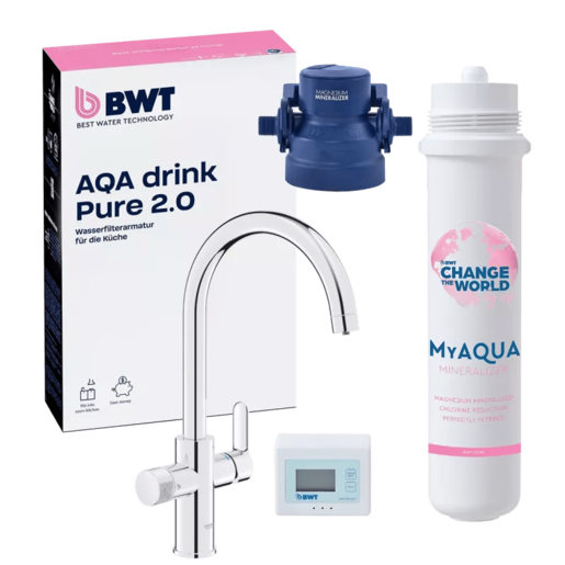 BWT AQA drink Pure 2.0 + GROHE 3-u-1 filter set, MyAQUA Taste