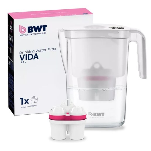 BWT Vida +Mg bokal za filtriranje vode 2,6 l, bijelo-roze
