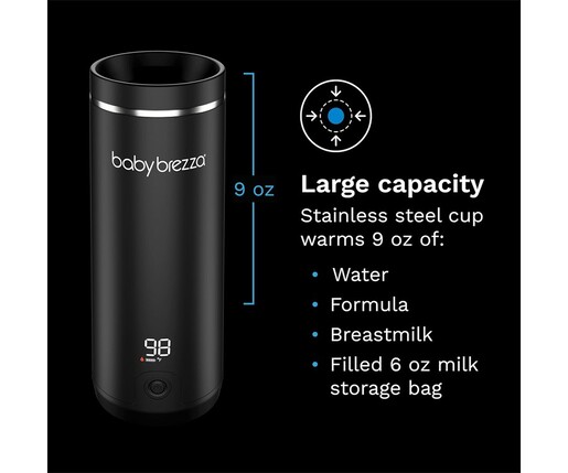 Baby Brezza Superfast prijenosni grijač za bočice 270 ml, crni – BRZ0179