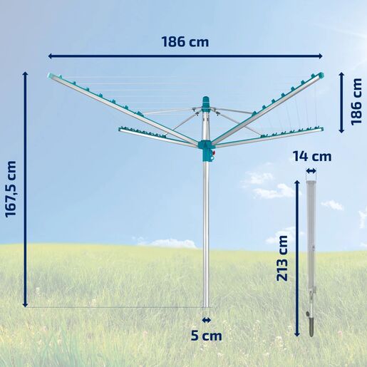 Leifheit vrtno rotirajuće sušilo Linomatic 400 Easy, 40 m / 85285