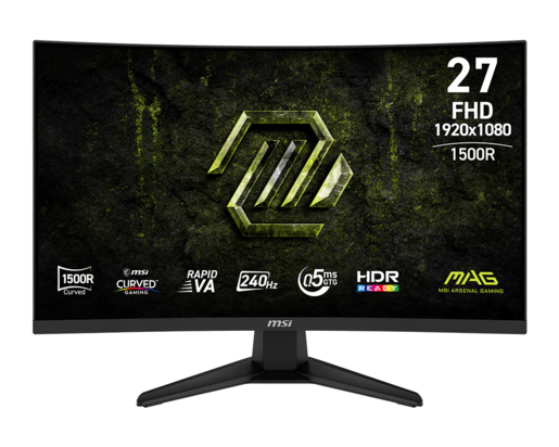 MSI gaming monitor MAG 275CF X24 zakrivljeni, 27", FullHD, VA, 300 cd/m2, AMD FreeSync Premium, HDR Ready, HDMI x2, DP, 240Hz, 0.5ms