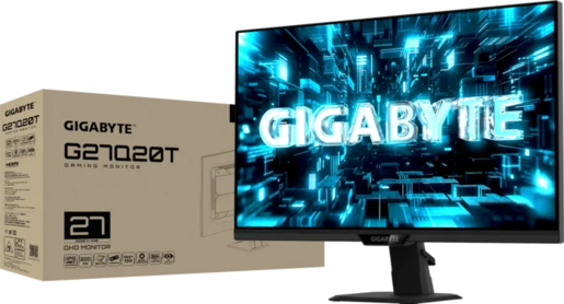 GIGABYTE gaming monitor G27Q20T, 27", QHD, NVIDIA G-Sync Compatible, AMD FreeSync Premium, HDR10, HDMI x2, DP, 200Hz / 210Hz OC, 0.5ms