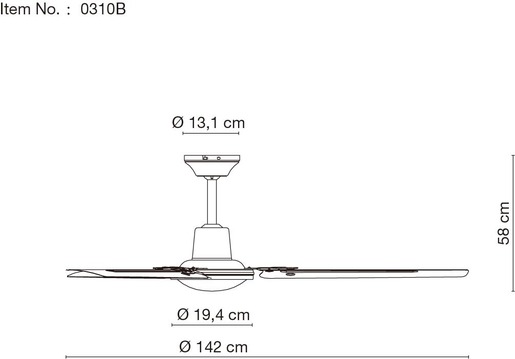 Globo stropni ventilator Ferro 0310B