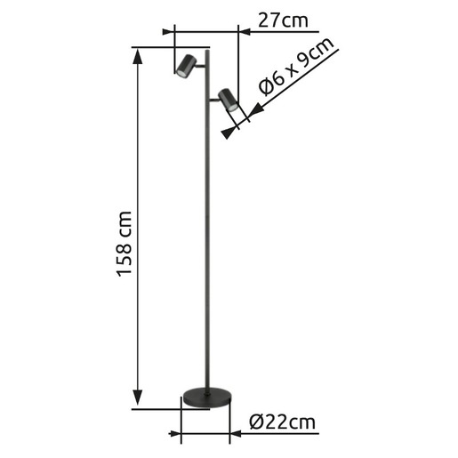 Globo podna lampa siva 57918S