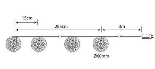 Globo LED dekorativna rasvjeta Venuto 315 cm 29955-20