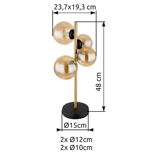 Globo stolna lampa Riha zlatna 48 cm 56135-4T