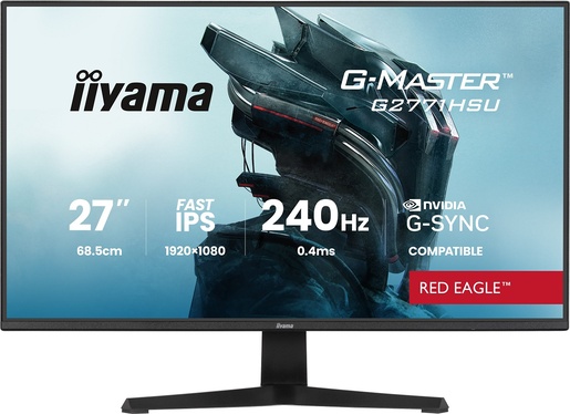 IIYAMA G-Master Red Eagle gaming monitor G2771HSU-B1, 27" FullHD Fast IPS 350 cd/m2, NVIDIA G-Sync Compatible, 240Hz, 0.4ms