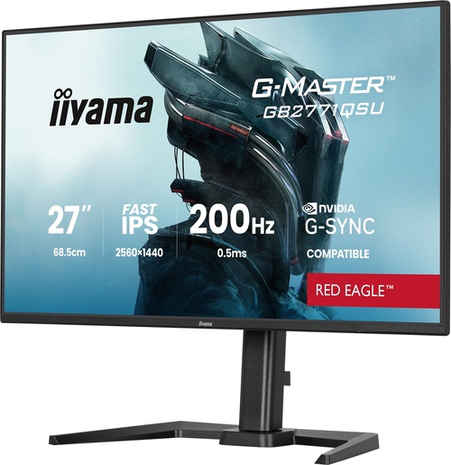 IIYAMA G-Master Red Eagle gaming monitor GB2771QSU-B1, 27" WQHD Fast IPS 350 cd/m2, NVIDIA G-Sync Compatible, 200Hz, 0.5ms