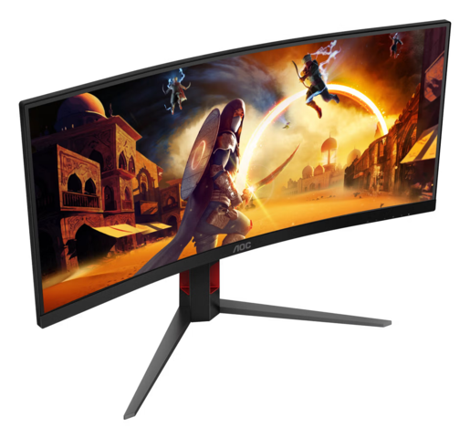 AOC gaming monitor CU34G4 zakrivljeni, 34", UWQHD, Fast VA, 300 cd/m2, AMD FreeSync Premium Pro, HDR10, 180Hz, 0.5ms