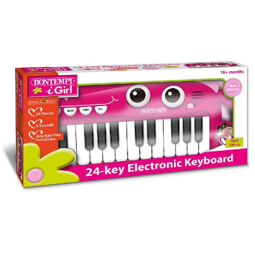 Bontempi elektronska klavijatura za djecu sa 24 tipke, roza, 122437