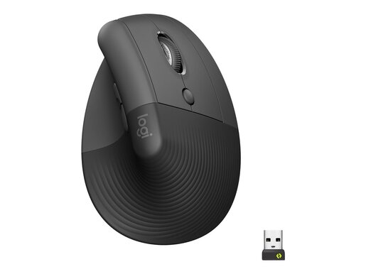 Logitech ergonomski miš Lift Vertical, bežični, Bluetooth, 4000 DPI, grafitni