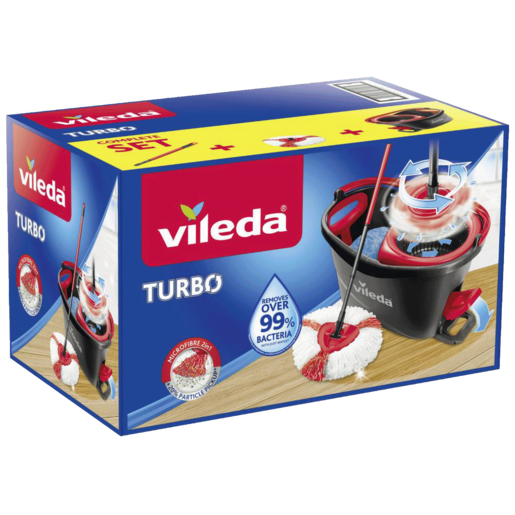 VILEDA Turbo EasyWring & Clean set za čišćenje podova s rotirajućim mopom i kantom s pedalom