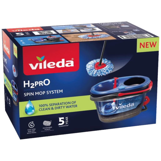 VILEDA H2PRO Spin Mop set za čišćenje podova s rotirajućim mopom i kantom