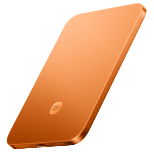 Xiaomi Powerbank UltraThin PB 5000 mAh, USB-C x1, bežično punjenje, orange
