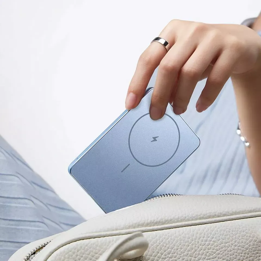 Xiaomi Powerbank, SuperSlim, PB 5000 mAh, plavi, USB-C x1, bežično punjenje