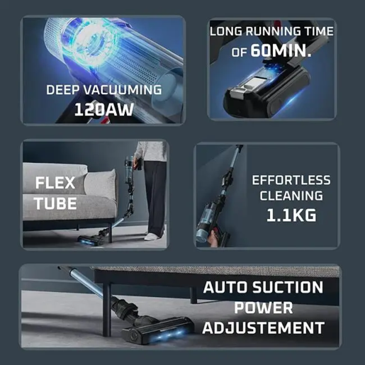 ROWENTA štapni usisivač RH7AC1E0 X-FORCE FLEX 10.80, 120 AW, vrijeme rada do 60 minuta
