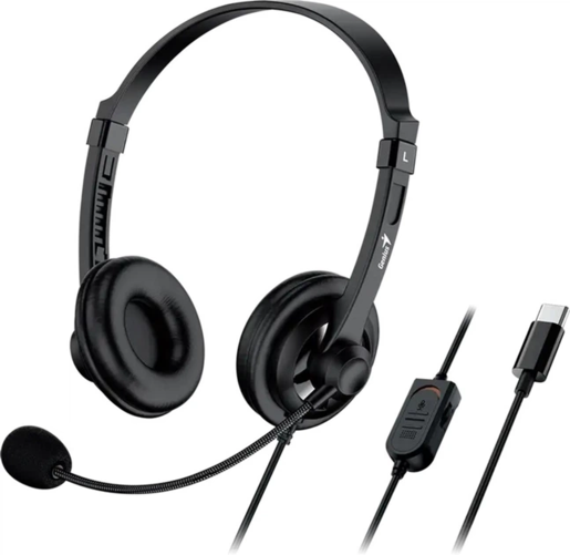Genius HS-230U USB-C slušalice s mikrofonom, crne
