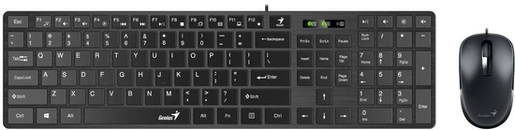 Genius SlimStar C126 žični miš i tastatura, crni