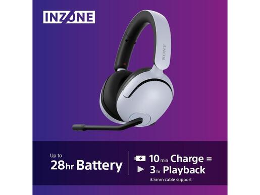 Sony INZONE H5 gaming slušalice, bežične, bijele