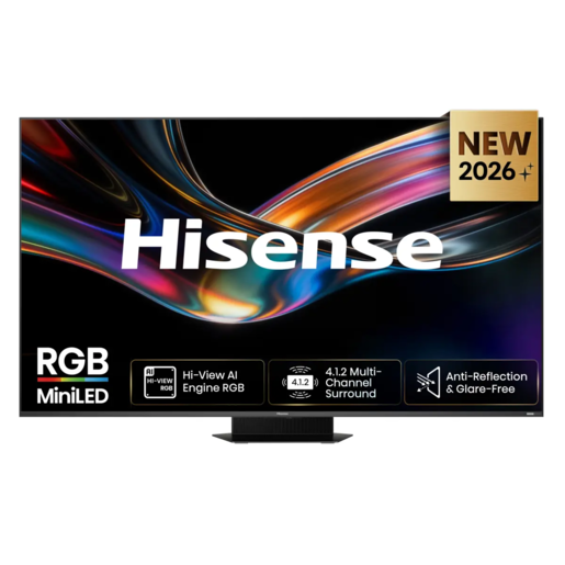 Hisense RGB MiniLED 85UR9S, 4K Ultra HD, Smart TV, VIDAA U9, Smart OS, 170 Hz, 4.1.2 surround (90W), Bez odsjaja i refleksije, Osvjetljenje do 5000 nita, USB-C, Crni