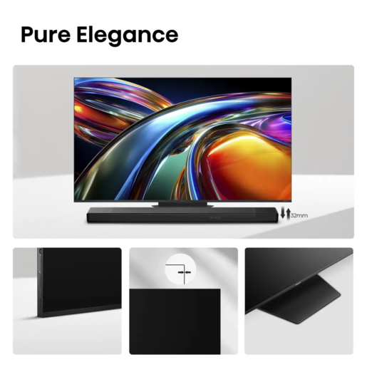 Hisense RGB MiniLED 85UR9S, 4K Ultra HD, Smart TV, VIDAA U9, Smart OS, 170 Hz, 4.1.2 surround (90W), Bez odsjaja i refleksije, Osvjetljenje do 5000 nita, USB-C, Crni