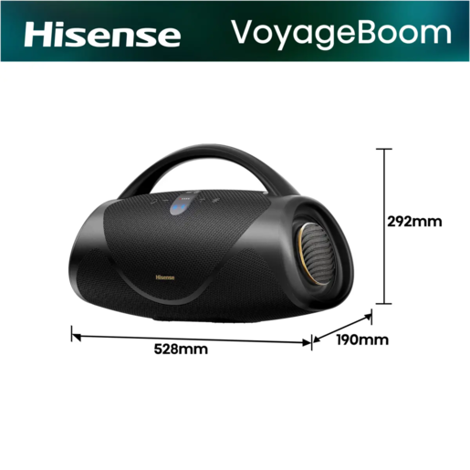 Hisense bluetooth zvučnik VoyageBoom, 360 W, Dual Bass, IP67, Crni