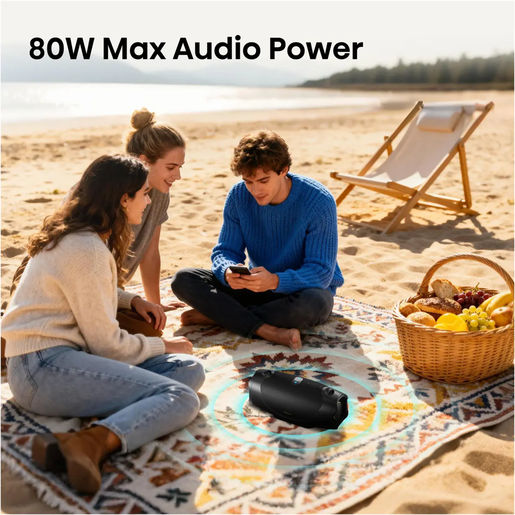Hisense bluetooth zvučnik FlexBoom, 80 W, Bass, IP67, Crni
