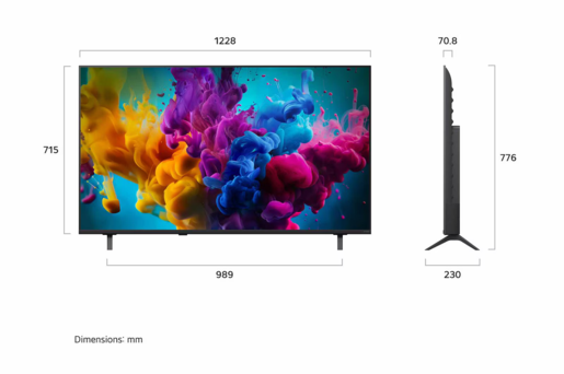 LG QNED MiniLED televizor 55QNED8MB6C, 4K Ultra HD, Smart TV, webOS 26,120 Hz izvorno (VRR 144 Hz), alpha 8 gen.3, , Magični daljinski, Crni