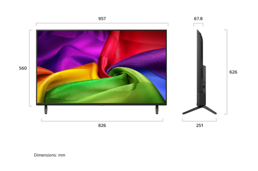 LG NanoCell televizor 43NU800B3LC, 4K Ultra HD, Smart TV, webOS 26, α7 AI Processor 4K Gen9, HDR10 / HLG, 2.0ch 20W, Crni