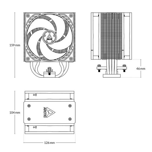 Arctic CPU hladnjak Freezer 36, 120mm, crni