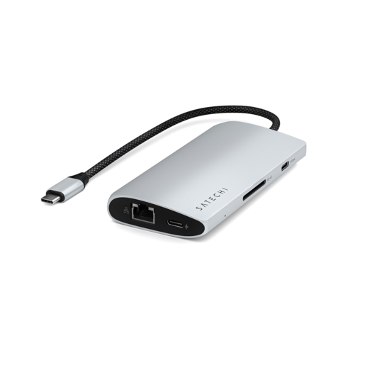 Satechi USB-C multiport adapter 8K s Ethernet V3 - srebrna