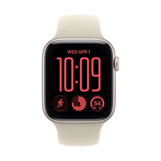 Apple Watch SE3 v2 GPS 44mm Starlight Aluminium Case with Sand Sport Band - M/L
