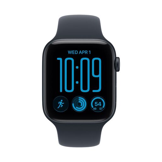 Apple Watch SE3 v2 GPS 44mm Midnight Aluminium Case with Navy Blue Sport Band - S/M