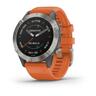 Garmin Fenix 6 Sapphire Titanium / ember orange remen
