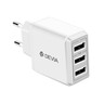 DEVIA kućni punjač sa 3 USB utora, bijeli