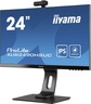IIYAMA monitor ProLite XUB2490HSUC-B1, FULL HD 1920x1080, 23,8 IPS, 250 cd/m2, Webcam 1080P AF, Zvučnici, VGA, HDMI, DP, USB, HAS, Pivot, 60Hz, 4ms