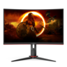 AOC monitor C24G2U/BK Gaming Curved, FULL HD 1920x1080, 23,6 VA, 250 cd/m2, AMD FreeSync Premium, VGA, HDMI, DP, USBhub, Zvučnici, 165Hz, 1ms
