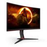 AOC monitor C24G2U/BK Gaming Curved, FULL HD 1920x1080, 23,6 VA, 250 cd/m2, AMD FreeSync Premium, VGA, HDMI, DP, USBhub, Zvučnici, 165Hz, 1ms