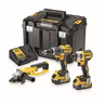 DeWALT akumulatorski set alata bušilica + udarni odvijač š kutna brusilica DCK383P2T