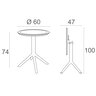 SIESTA Sky sklopivi stol Ø 60 - sivi