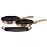 Berlinger Haus set tava Rose Gold Collection 3 + 2 / tava 22cm i 26 cm, grill plata 36 x 23 cm BH1669