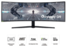 SAMSUNG monitor Odyssey G9 LC49G95TSSRXEN  Gaming, DQHD 5120x1440, 49 VA, 300 cd/m2, AMD FreeSync Premium, HDMI, DP, USB, HDR10+, 240Hz, 1ms
