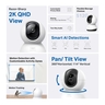 TP-Link Tapo C220 Pan/Tilt AI Home Security Wi-Fi Camera, 2K QHD (2560x1440), 2.4 GHz